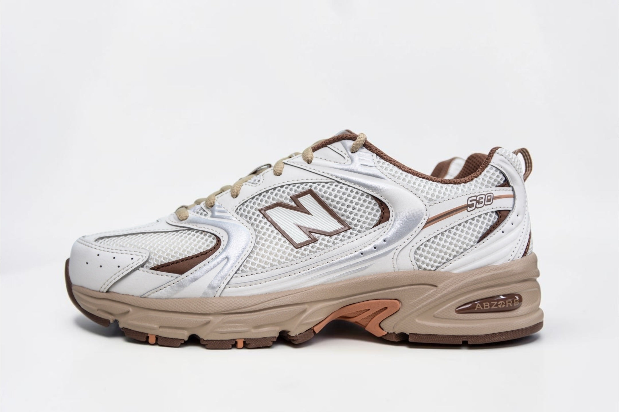 NEW BALANCE 530 WHITE/SILVER/BROWN