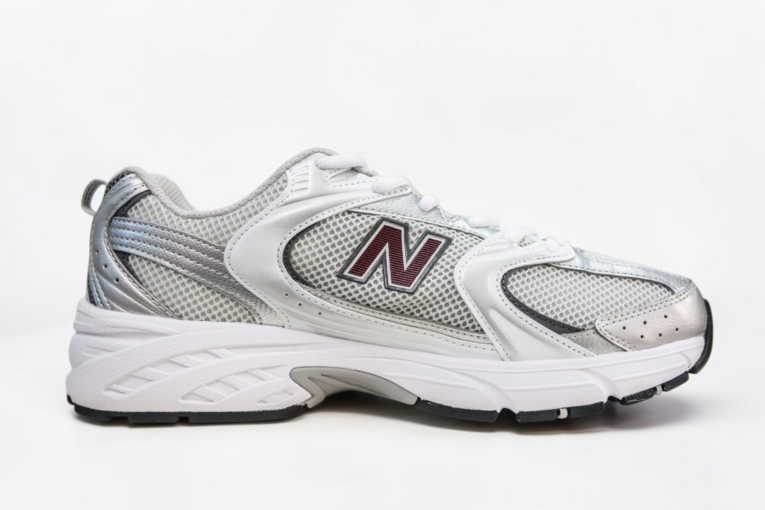 NEW BALANCE 530 WHITE/SILVER/BURGUNDRY